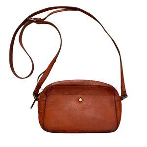 Madewell The Manchester Crossbody Bag Red Leather Rectangle Small Travel F9356